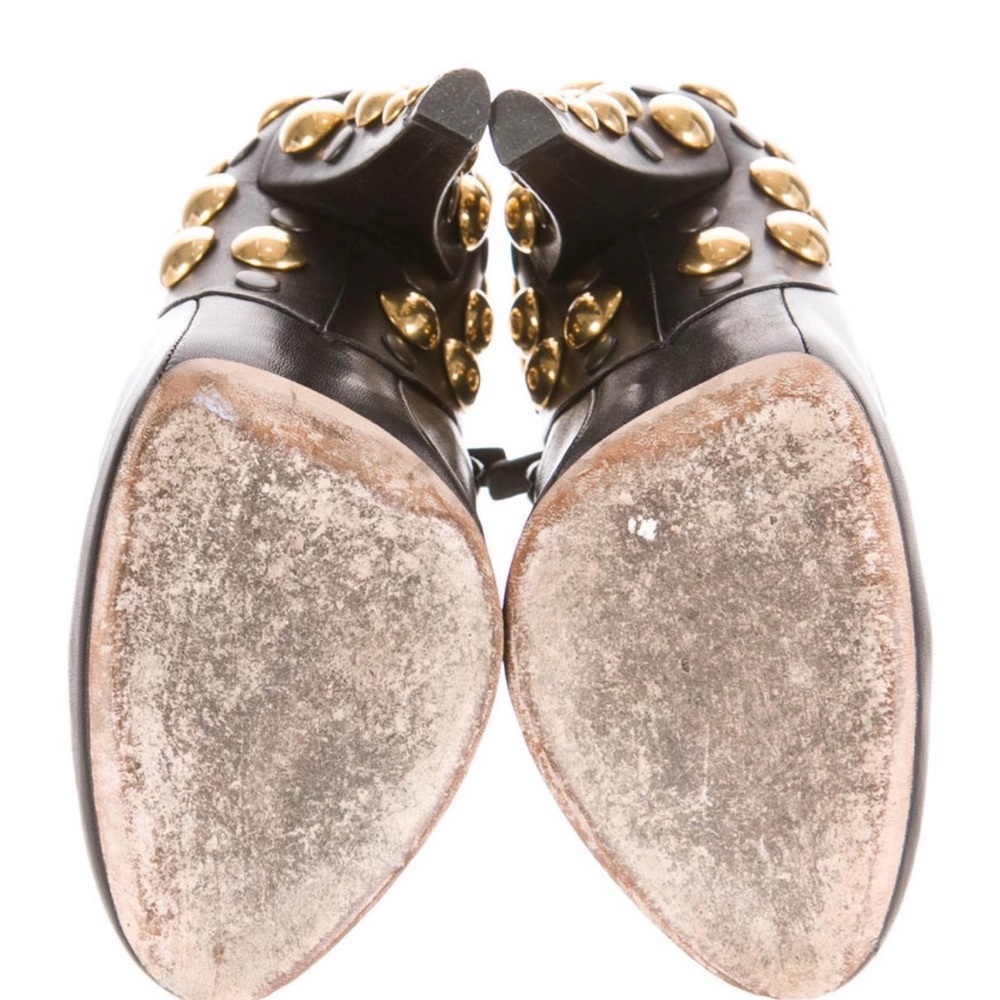 GUCCI Black Leather Babouska Studded Embellished Ankle Booties Size 7 (37) - Picture 5 of 5